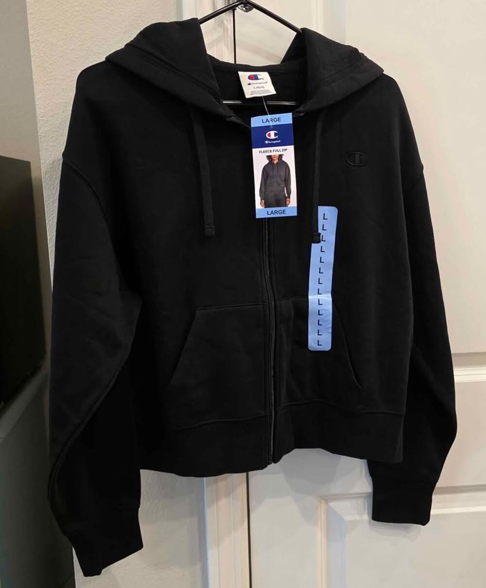 NWT Champion Black Fleece Full Zip Hoodie Women's Large